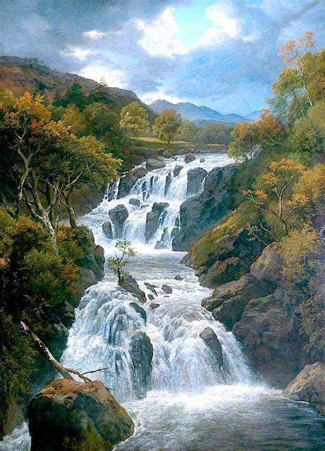 beautiful waterfall painting|famous paintings of waterfalls.